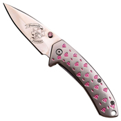 Femme Fatale Diamond Art on Blade Folding Knife