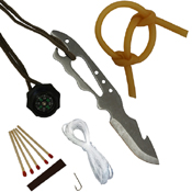 Survivor Clip Point Knife and Survival Kit