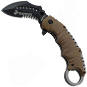 US Marines A1019 Rubber Coated Nylon Fiber Handle Folding Knife