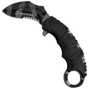 US Marines A1019 Rubber Coated Nylon Fiber Handle Folding Knife
