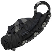 US Marines A1019 Rubber Coated Nylon Fiber Handle Folding Knife