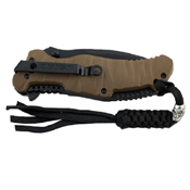 US Marine Rubber Coated Nylon Fiber Handle Folding Knife