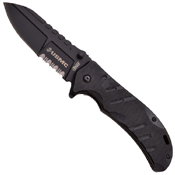 US Marines G10 Handle Half Serrated Folding Blade Knife