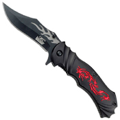 Masters Collection Dragon on Handle Ballistic Folding Knife