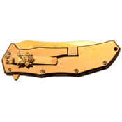 Masters Collection Sculpted Art On Handle Folding Knife