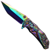Samurai Sculpted Art 3mm Thick Blade Folding Knife