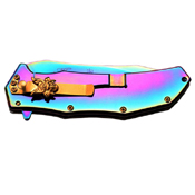 Samurai Sculpted Art 3mm Thick Blade Folding Knife