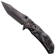 Samurai Sculpted Art 3mm Thick Blade Folding Knife