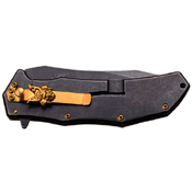 Samurai Sculpted Art 3mm Thick Blade Folding Knife