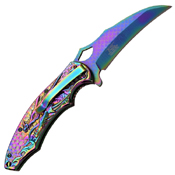 Masters Collection Laser Etch Titanium Coated Blade Folding Knife
