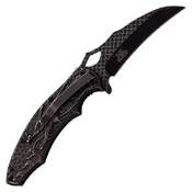 Masters Collection Laser Etch Titanium Coated Blade Folding Knife