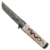 Masters Collection Dragon Pattern Handle Folding Knife