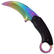 Titanium Coated Stainless Steel Blade Karambit Knife