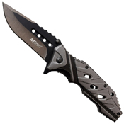 MTech USA Black/Electro-Plated Two Tone Blade Folding Knife