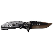 MTech USA Black/Electro-Plated Two Tone Blade Folding Knife