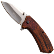 Master Cutlery MTech Usa MT-A1163BR Folding Knife - Brown Wood Handle 