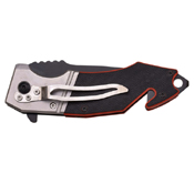Skull Design Black And Red Folding Knife