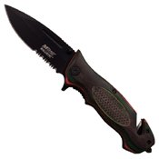 A919 Ballistic Escape Pakkawood Handle Folding Knife