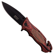 A919 Ballistic Escape Pakkawood Handle Folding Knife