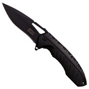 Black Finish Drop Point Folding Knife