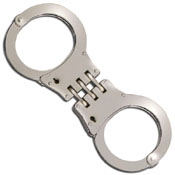 MTech USA Zinc Material Handle Nickel Plated Hinged Handcuff