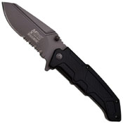 Xtreme Grey Titanium Coated Half Serrated Folding Knife