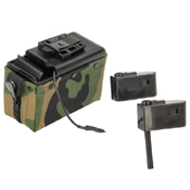 MAG M249 Electric Winding 1500rd Cartridge Magazine with Remote - Woodland