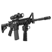 Vert Grip with Strobe Flashlight and Green Laser