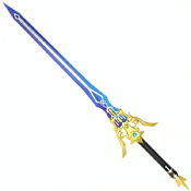 46-Inch Blue Anime Great Sword - Black/Gold
