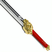 37.5-Inch Fantasy Sword Red Handle w/ Lion Guard