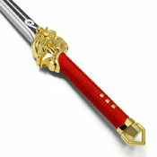 37.5-Inch Fantasy Sword Red Handle w/ Lion Guard