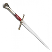Sword Of Isildur Stainless Steel Blade - Red Scaled Handle W/ Bronze