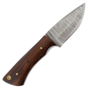 True Damascus Fixed Blade - Walnut Wood Handle