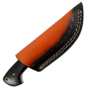 True Damascus Fixed Blade Knife w/Bison Horn Handle
