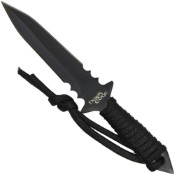 Dominate the wilderness with the Neptune Machete. Featuring a 25-inch black blade, complete with sheath and cord, it's the ultimate tool for outdoor adventures and survival situations.