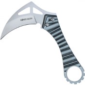 Elevate your combat skills with the Neptune Hawkbill Steel Kama Knife. Crafted in sleek grey steel and accompanied by a sheath, it's the ideal weapon for martial arts practitioners and collectors alike.