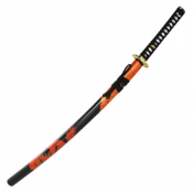 27.5'' Carbon Steel Katana - Red Dragon Saya