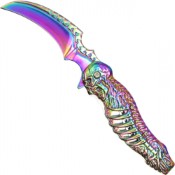 Experience the Neptune Skeleton Pocket Knife featuring a vibrant rainbow finish. Sleek, durable, and versatile for everyday use or outdoor adventures.
