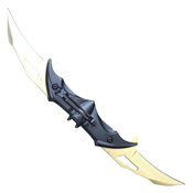 Bat Wings 2-Tone Black Steel Dual Blades - Black Bat Wings Handle