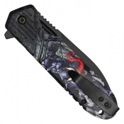 Spider Hero Stonewashed Steel Blade - Red Spider Hero Print Handle