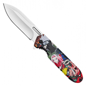 Spider Hero Stonewashed Steel Blade - Red Spider Hero Print Handle