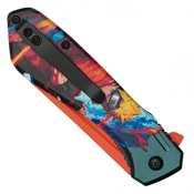 Menace 2-Tone Graphic Steel Blade - Red Menace Graphic Handle