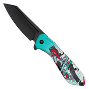 Menace 2-Tone Graphic Steel Blade - Red Menace Graphic Handle