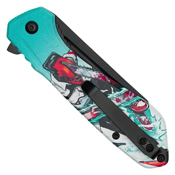 Menace 2-Tone Graphic Steel Blade - Red Menace Graphic Handle