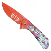 Hero Class Orange Print Steel Blade - Blue Hero Class Print Handle