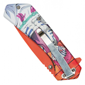 Hero Class Orange Print Steel Blade - Blue Hero Class Print Handle
