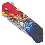 Hero Class Orange Print Steel Blade - Blue Hero Class Print Handle