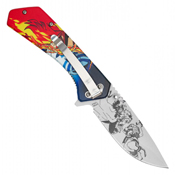 Hero Class Orange Print Steel Blade - Blue Hero Class Print Handle