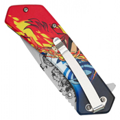 Hero Class Orange Print Steel Blade - Blue Hero Class Print Handle