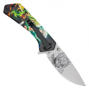 Hero Class Orange Print Steel Blade - Blue Hero Class Print Handle